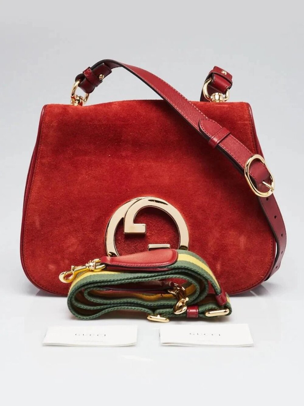 Gucci Red Suede Blondie Crossbody Bag - Picture 2 of 12